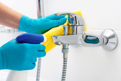 Haggerston Carpet Cleaners team applying safe and careful cleaning procedures